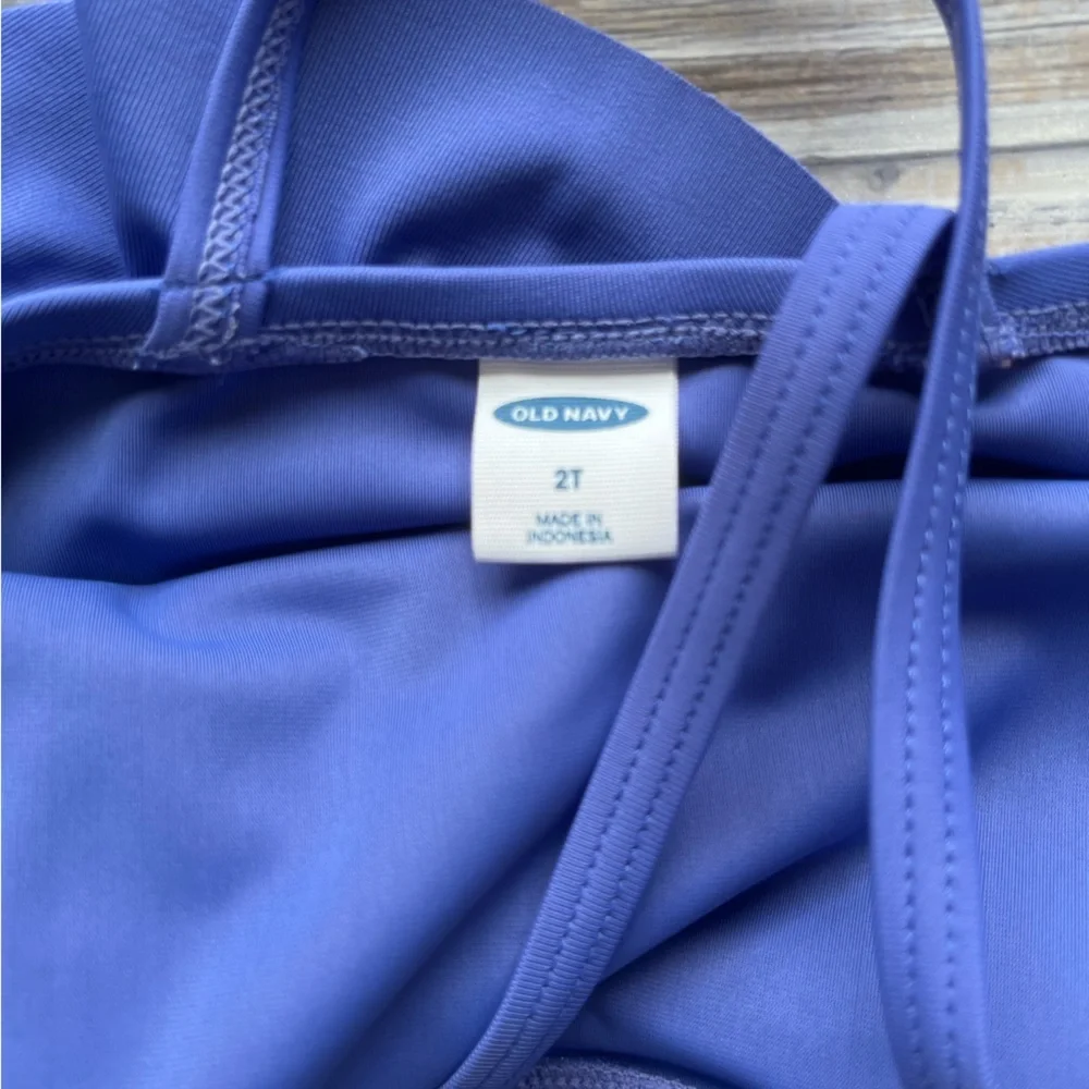 OLD NAVY purple blue one piece ruffle swimsuit 2T